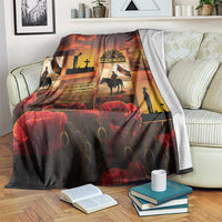 ANZAC Day Film Reel Lest We Forget Blanket Australia NZ Memorial LT9 Red - Polynesian Pride