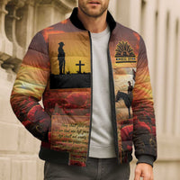 ANZAC Day Film Reel Lest We Forget Bomber Puffer Jacket Australia NZ Memorial LT9 - Polynesian Pride