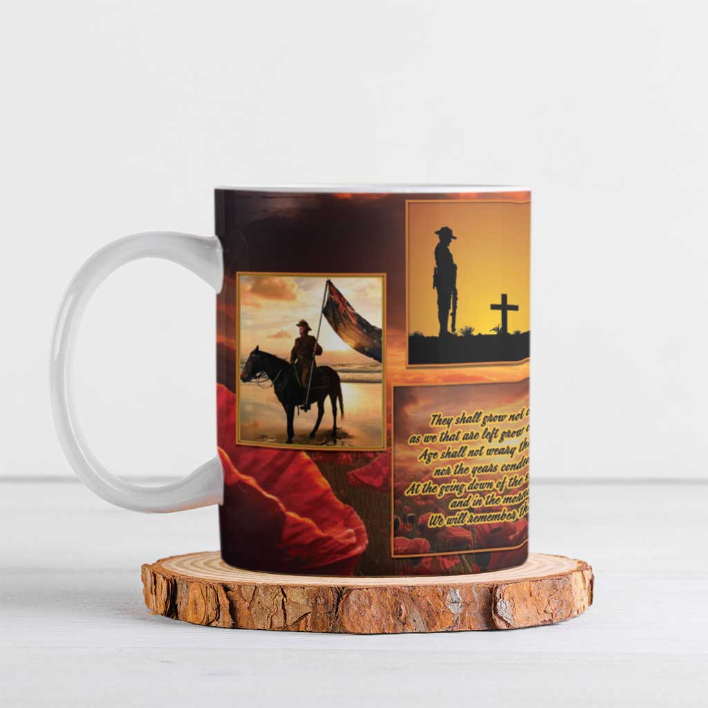 ANZAC Day Film Reel Lest We Forget Ceramic Mug Australia NZ Memorial LT9 Red - Polynesian Pride