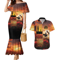 ANZAC Day Film Reel Lest We Forget Couples Matching Mermaid Dress and Hawaiian Shirt Australia NZ Memorial