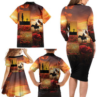 ANZAC Day Film Reel Lest We Forget Family Matching Long Sleeve Bodycon Dress and Hawaiian Shirt Australia NZ Memorial