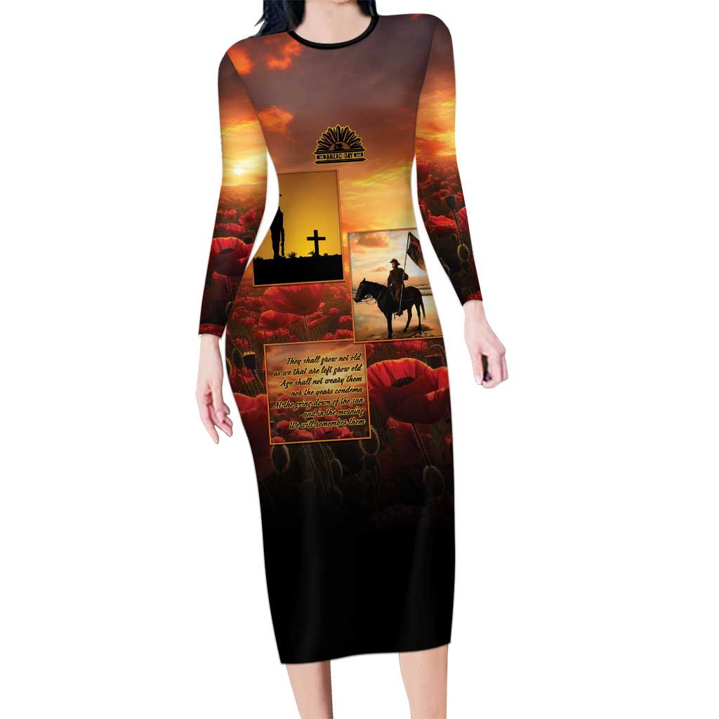 ANZAC Day Film Reel Lest We Forget Family Matching Long Sleeve Bodycon Dress and Hawaiian Shirt Australia NZ Memorial
