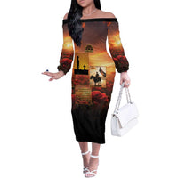 ANZAC Day Film Reel Lest We Forget Family Matching Off The Shoulder Long Sleeve Dress and Hawaiian Shirt Australia NZ Memorial