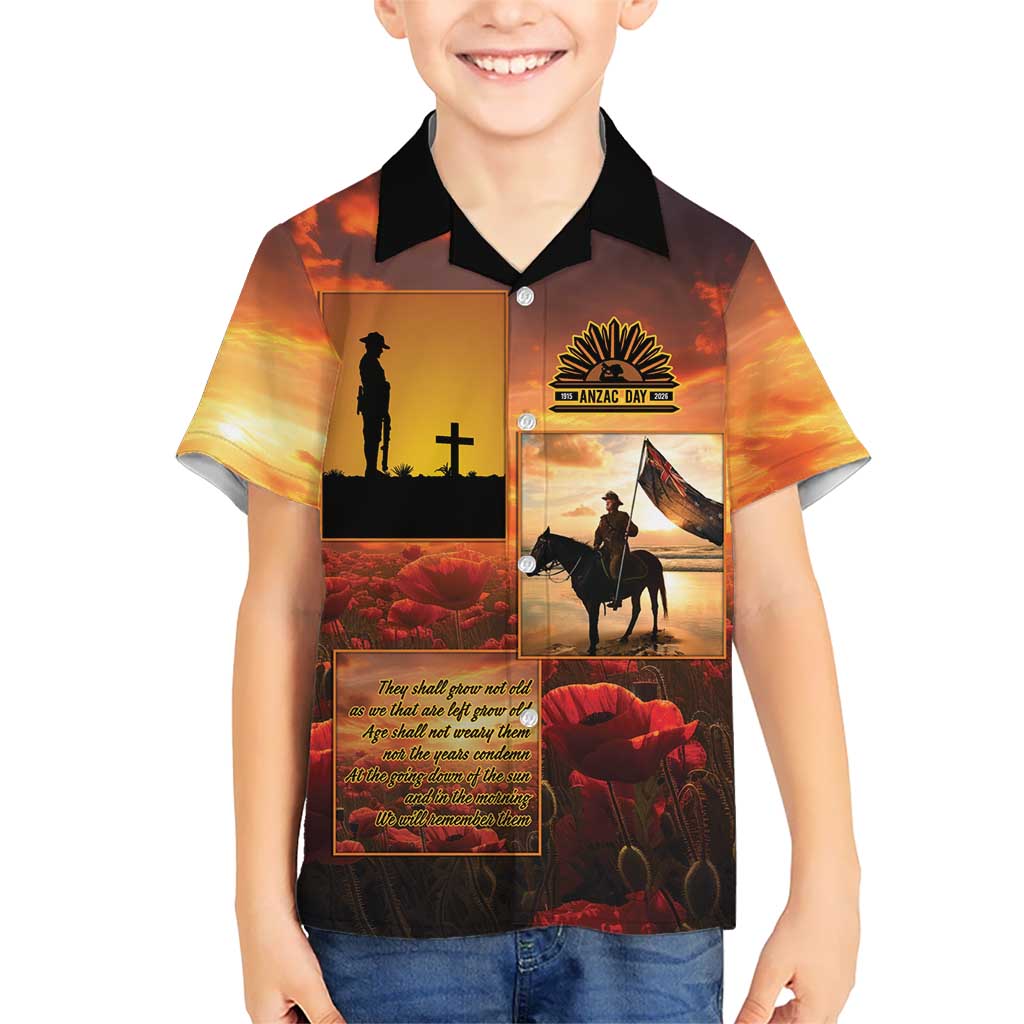 ANZAC Day Film Reel Lest We Forget Family Matching Short Sleeve Bodycon Dress and Hawaiian Shirt Australia NZ Memorial