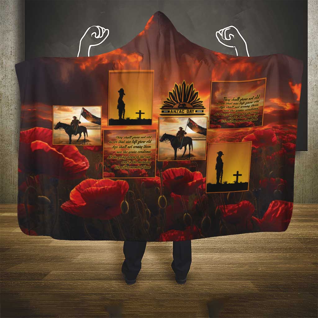 ANZAC Day Film Reel Lest We Forget Hooded Blanket Australia NZ Memorial LT9 - Polynesian Pride