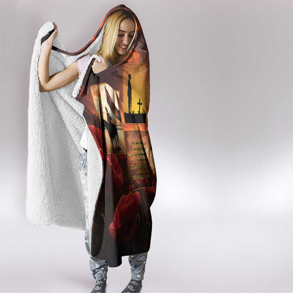 ANZAC Day Film Reel Lest We Forget Hooded Blanket Australia NZ Memorial LT9 - Polynesian Pride