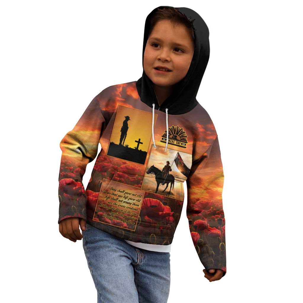 ANZAC Day Film Reel Lest We Forget Kid Hoodie Australia NZ Memorial LT9 - Polynesian Pride