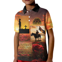 ANZAC Day Film Reel Lest We Forget Kid Polo Shirt Australia NZ Memorial LT9 Kid Red - Polynesian Pride