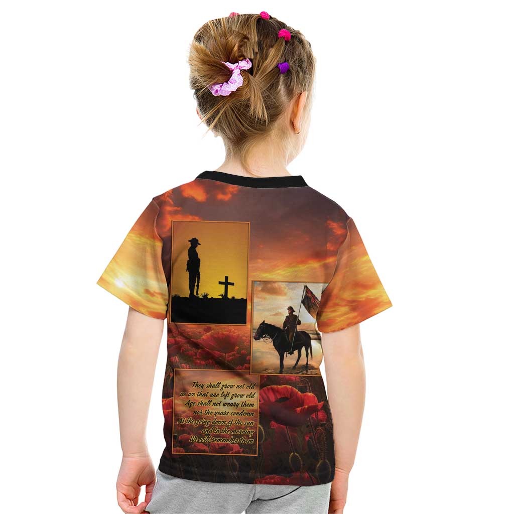 ANZAC Day Film Reel Lest We Forget Kid T Shirt Australia NZ Memorial LT9 - Polynesian Pride