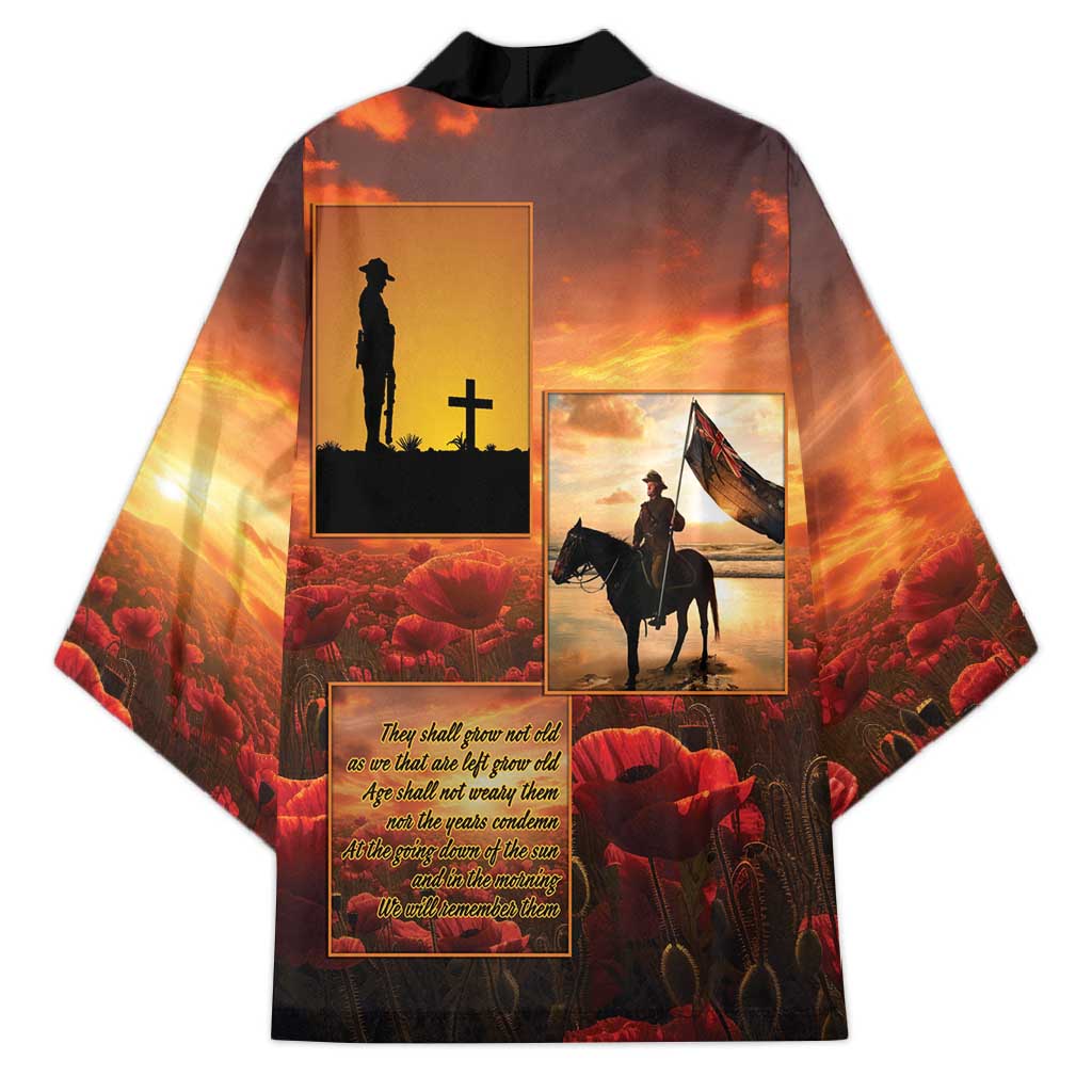 ANZAC Day Film Reel Lest We Forget Kimono Australia NZ Memorial