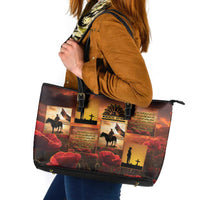 ANZAC Day Film Reel Lest We Forget Leather Tote Bag Australia NZ Memorial LT9 Red - Polynesian Pride