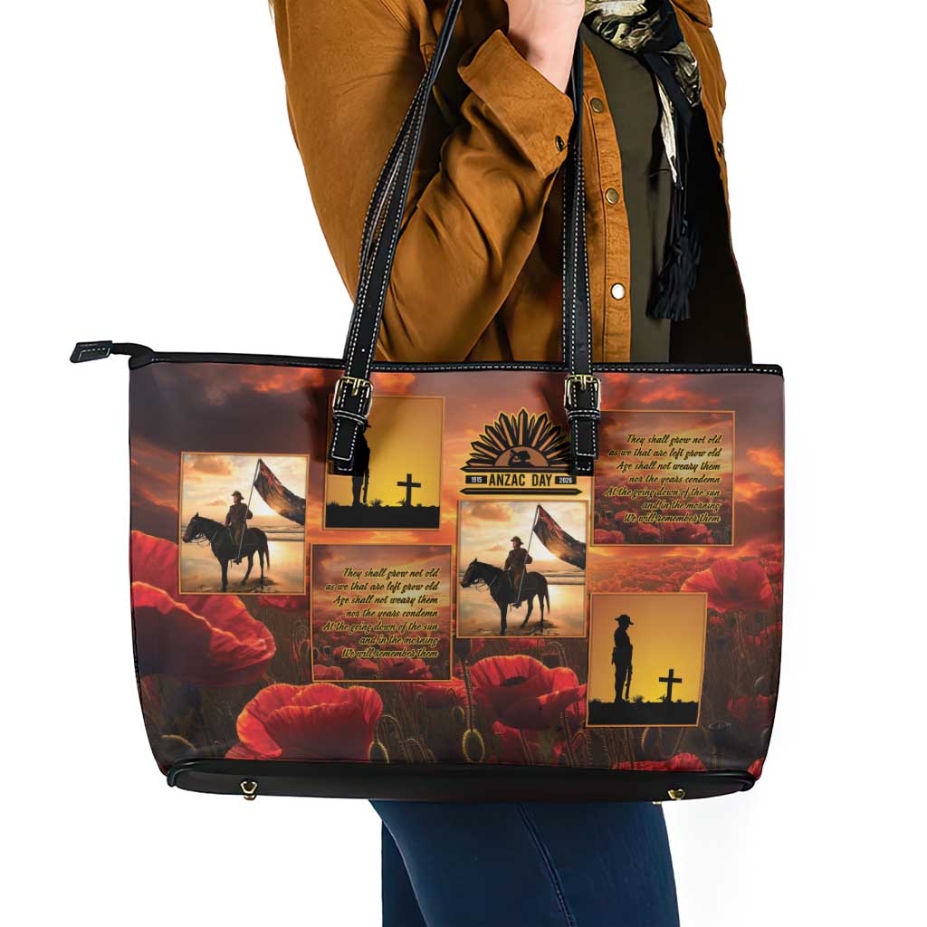 ANZAC Day Film Reel Lest We Forget Leather Tote Bag Australia NZ Memorial LT9 - Polynesian Pride