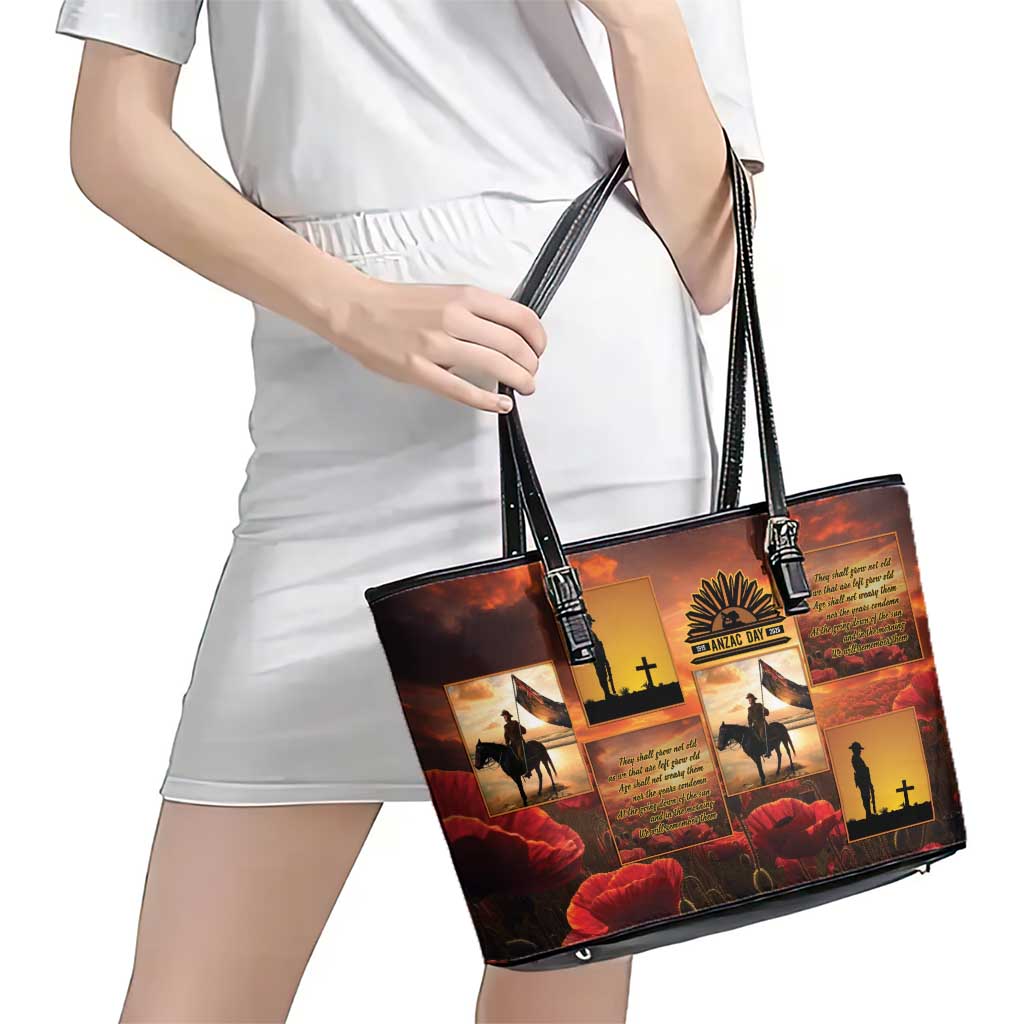 ANZAC Day Film Reel Lest We Forget Leather Tote Bag Australia NZ Memorial LT9 - Polynesian Pride