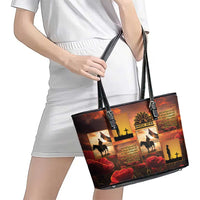 ANZAC Day Film Reel Lest We Forget Leather Tote Bag Australia NZ Memorial LT9 - Polynesian Pride