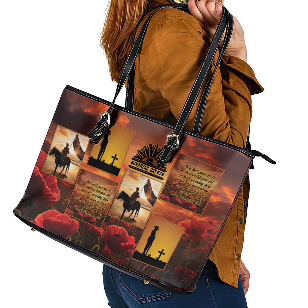 ANZAC Day Film Reel Lest We Forget Leather Tote Bag Australia NZ Memorial LT9 - Polynesian Pride