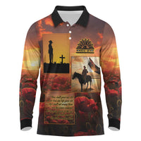 ANZAC Day Film Reel Lest We Forget Long Sleeve Polo Shirt Australia NZ Memorial