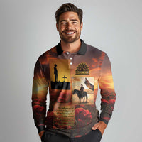 ANZAC Day Film Reel Lest We Forget Long Sleeve Polo Shirt Australia NZ Memorial