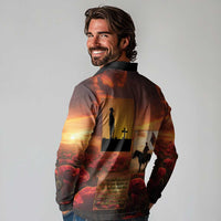 ANZAC Day Film Reel Lest We Forget Long Sleeve Polo Shirt Australia NZ Memorial