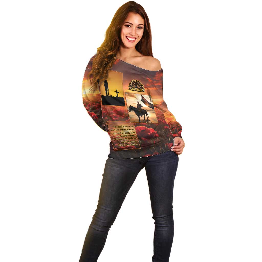 ANZAC Day Film Reel Lest We Forget Off Shoulder Sweater Australia NZ Memorial LT9 - Polynesian Pride