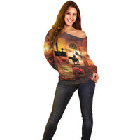 ANZAC Day Film Reel Lest We Forget Off Shoulder Sweater Australia NZ Memorial LT9 - Polynesian Pride