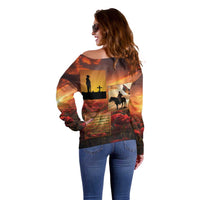 ANZAC Day Film Reel Lest We Forget Off Shoulder Sweater Australia NZ Memorial LT9 - Polynesian Pride