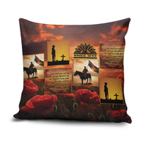 ANZAC Day Film Reel Lest We Forget Pillow Cover Australia NZ Memorial LT9 Red - Polynesian Pride