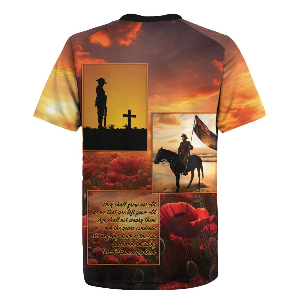 ANZAC Day Film Reel Lest We Forget Rugby Jersey Australia NZ Memorial