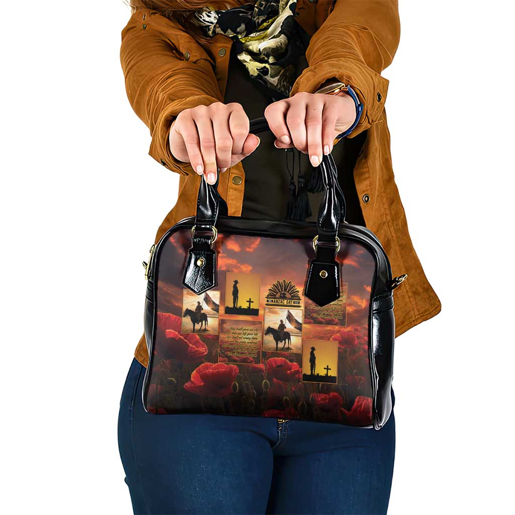 ANZAC Day Film Reel Lest We Forget Shoulder Handbag Australia NZ Memorial LT9 One Size Red - Polynesian Pride