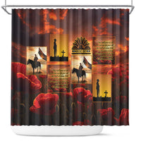 ANZAC Day Film Reel Lest We Forget Shower Curtain Australia NZ Memorial LT9 Red - Polynesian Pride