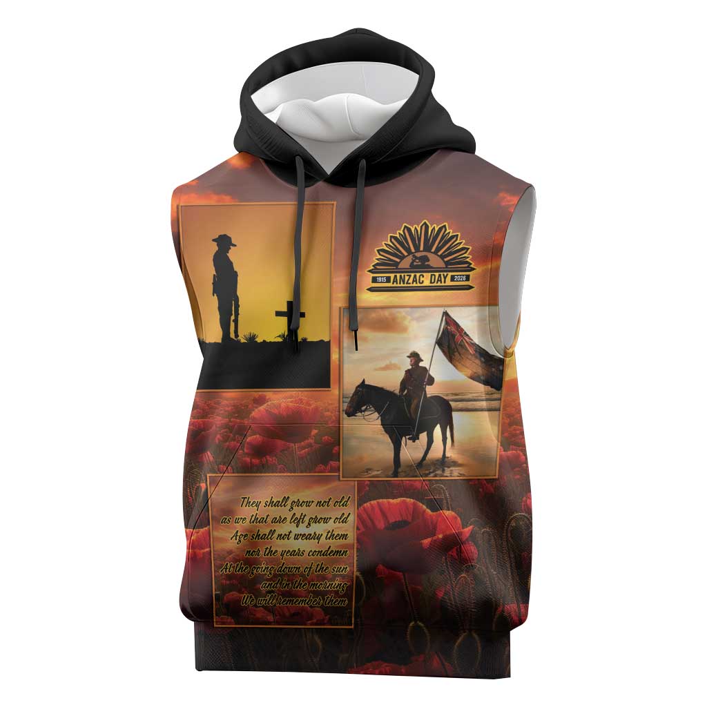 ANZAC Day Film Reel Lest We Forget Sleeveless Hoodie Australia NZ Memorial