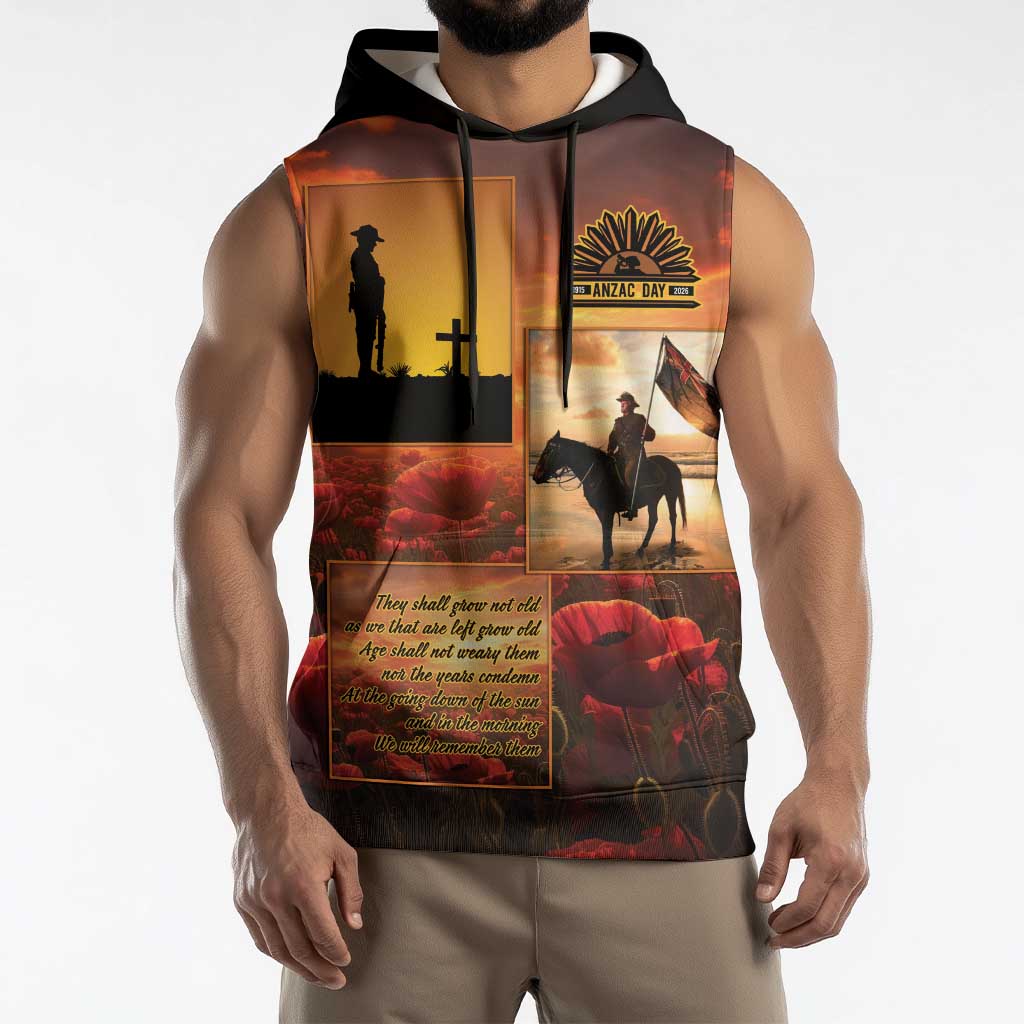 ANZAC Day Film Reel Lest We Forget Sleeveless Hoodie Australia NZ Memorial
