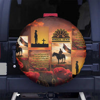 ANZAC Day Film Reel Lest We Forget Spare Tire Cover Australia NZ Memorial LT9 No hole Red - Polynesian Pride