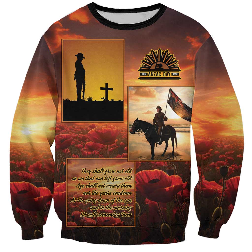 ANZAC Day Film Reel Lest We Forget Sweatshirt Australia NZ Memorial LT9 Unisex Red - Polynesian Pride