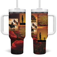 ANZAC Day Film Reel Lest We Forget Tumbler With Handle Australia NZ Memorial LT9 One Size: 40 oz Red - Polynesian Pride