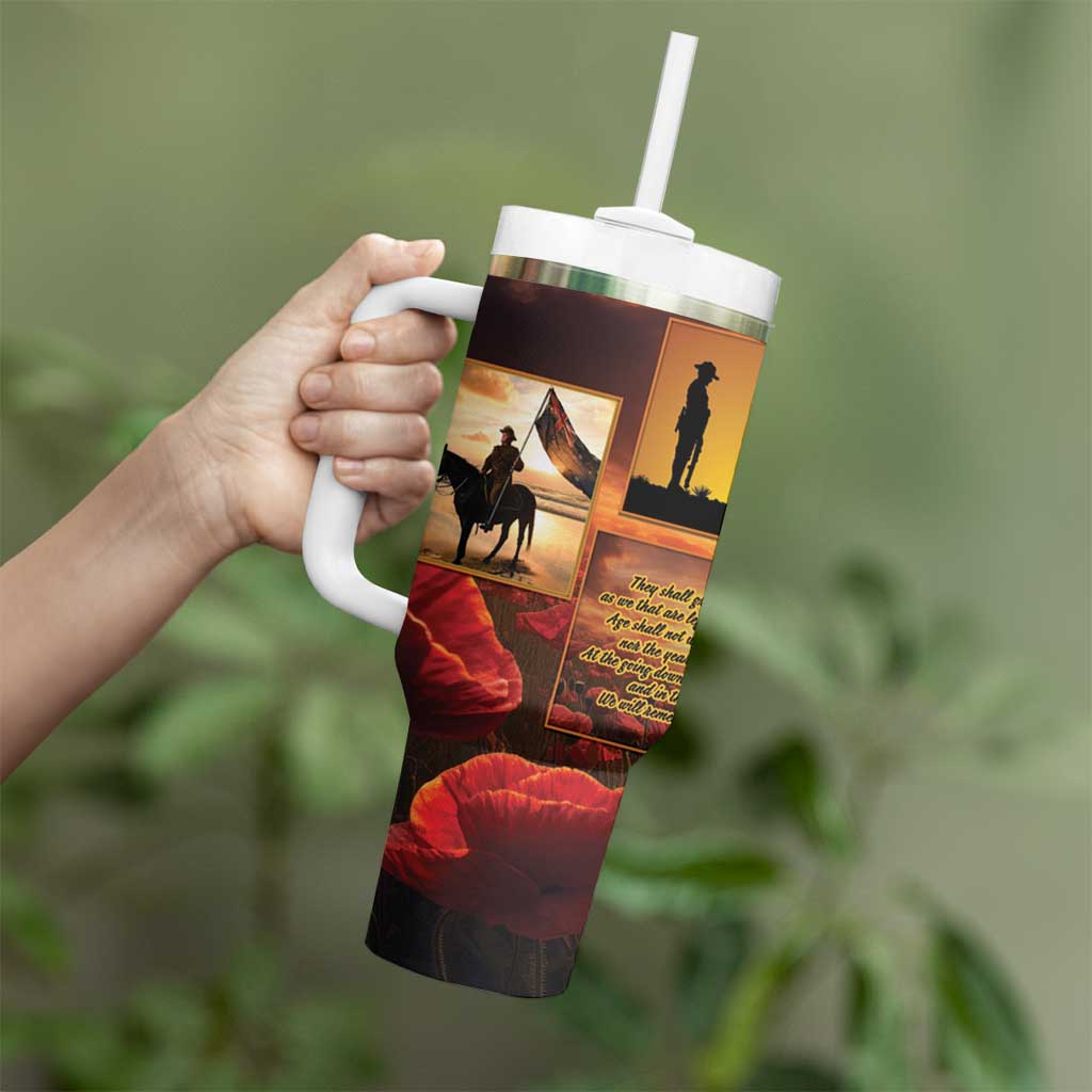 ANZAC Day Film Reel Lest We Forget Tumbler With Handle Australia NZ Memorial LT9 - Polynesian Pride