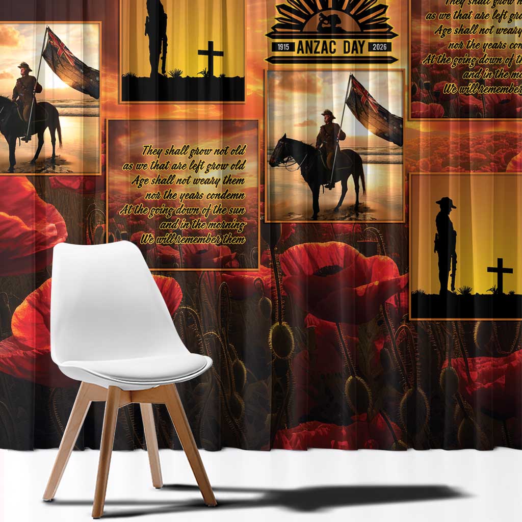 ANZAC Day Film Reel Lest We Forget Window Curtain Australia NZ Memorial LT9 - Polynesian Pride