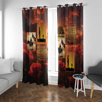 ANZAC Day Film Reel Lest We Forget Window Curtain Australia NZ Memorial LT9 With Grommets Red - Polynesian Pride
