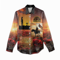 ANZAC Day Film Reel Lest We Forget Women Casual Shirt Australia NZ Memorial