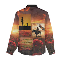 ANZAC Day Film Reel Lest We Forget Women Casual Shirt Australia NZ Memorial