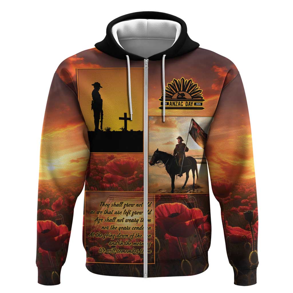 ANZAC Day Film Reel Lest We Forget Zip Hoodie Australia NZ Memorial LT9 Zip Hoodie Red - Polynesian Pride