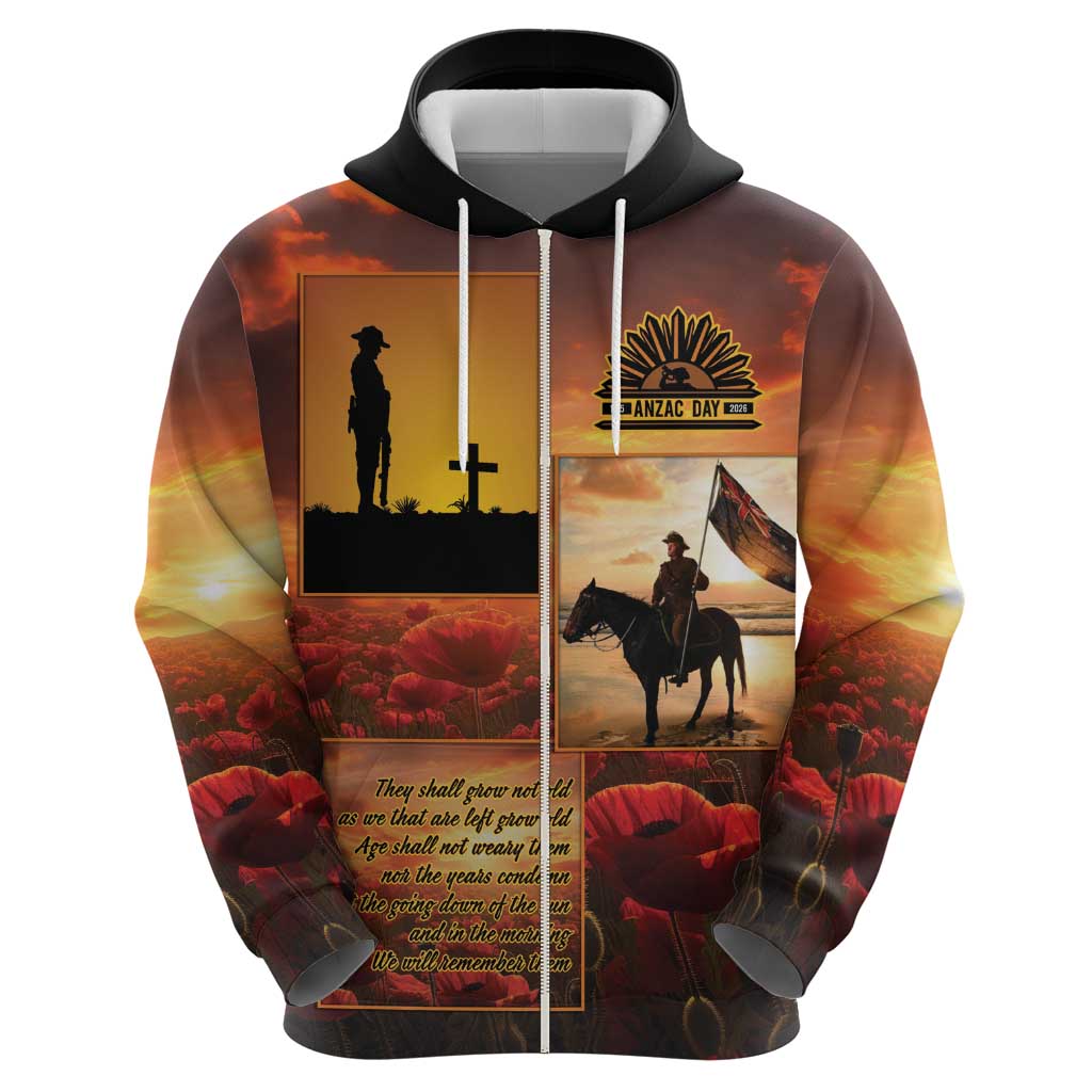 ANZAC Day Film Reel Lest We Forget Zip Hoodie Australia NZ Memorial LT9 - Polynesian Pride
