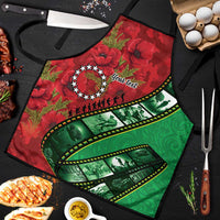Personalised Cook Islands ANZAC 1915-2026 Filmstrip Apron Lest We Forget 25 April LT9 Green - Polynesian Pride