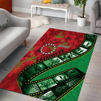 Personalised Cook Islands ANZAC 1915-2026 Filmstrip Area Rug Lest We Forget 25 April LT9 - Polynesian Pride
