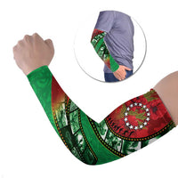 Personalised Cook Islands ANZAC 1915-2026 Filmstrip Arm Sleeves Lest We Forget 25 April LT9 Set of 2 Green - Polynesian Pride