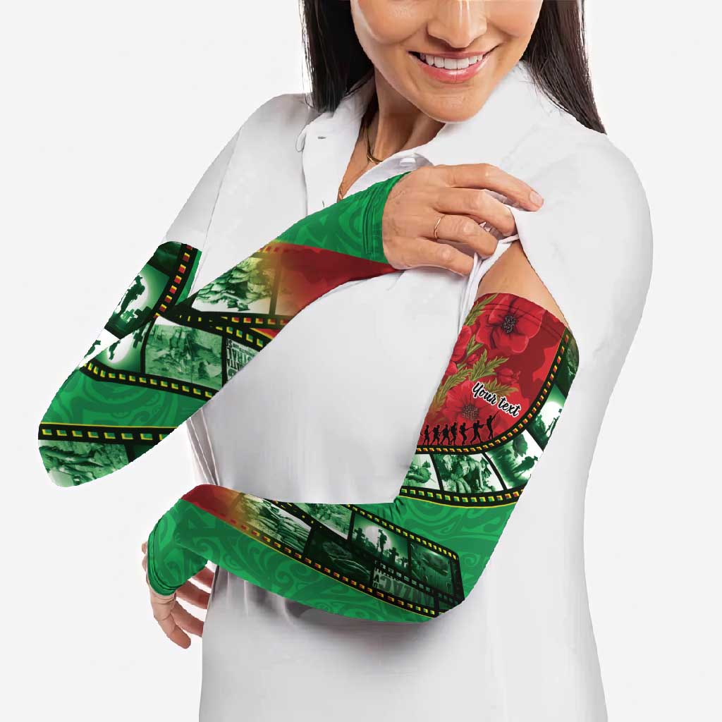 Personalised Cook Islands ANZAC 1915-2026 Filmstrip Arm Sleeves Lest We Forget 25 April LT9 - Polynesian Pride