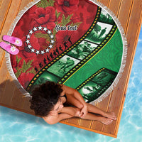 Personalised Cook Islands ANZAC 1915-2026 Filmstrip Beach Blanket Lest We Forget 25 April LT9 - Polynesian Pride