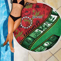 Personalised Cook Islands ANZAC 1915-2026 Filmstrip Beach Blanket Lest We Forget 25 April LT9 - Polynesian Pride