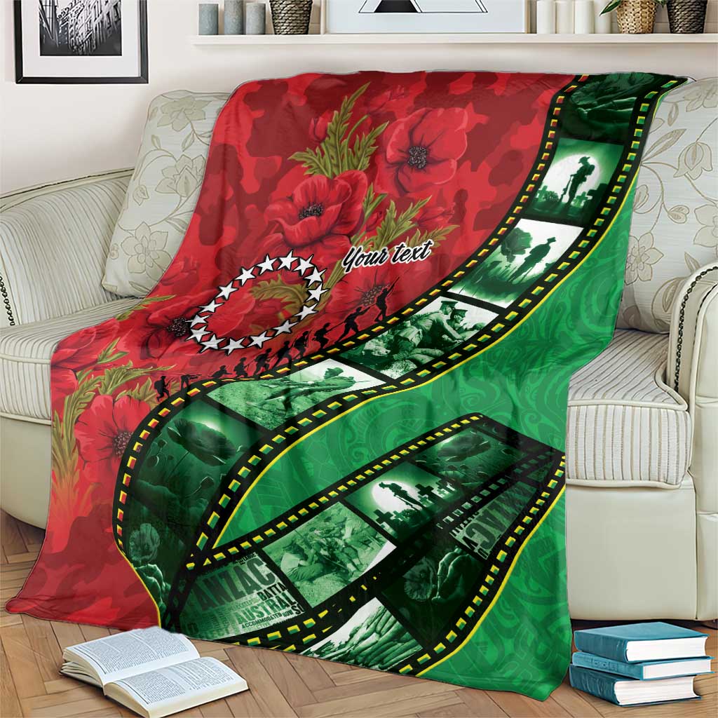 Personalised Cook Islands ANZAC 1915-2026 Filmstrip Blanket Lest We Forget 25 April LT9 - Polynesian Pride