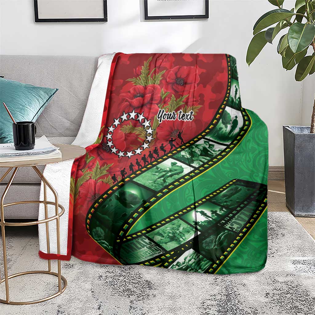 Personalised Cook Islands ANZAC 1915-2026 Filmstrip Blanket Lest We Forget 25 April LT9 - Polynesian Pride