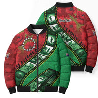 Personalised Cook Islands ANZAC 1915-2026 Filmstrip Bomber Puffer Jacket Lest We Forget 25 April LT9 - Polynesian Pride